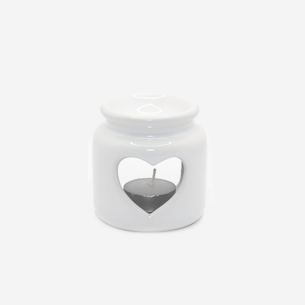 Small Heart Wax Melt Burner (White)